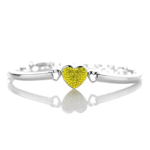 Girl’s yellow heart crystal bangle from Chanteur
