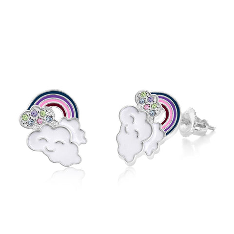 Buy this stunning girl’s rainbow cloud earring from Chanteur