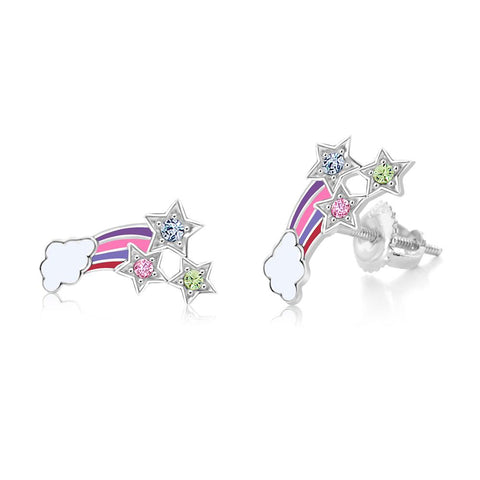 Buy this stunning girl’s rainbow star crystal earring from Chanteur
