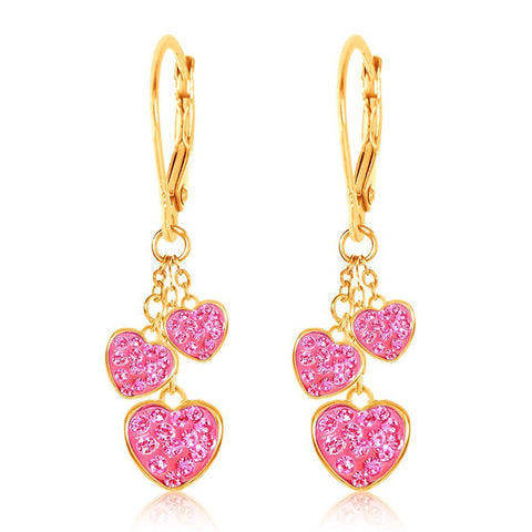 Dangling pink hearts, a popular design from Chanteur, 