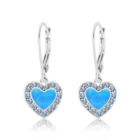 Buy this stunning blue crystal and enamel  heart earring from Chanteur