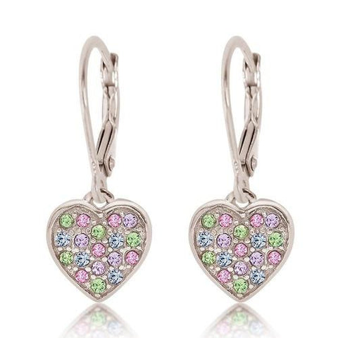 Multicolor girl’s crystal heart earring from Chanteur