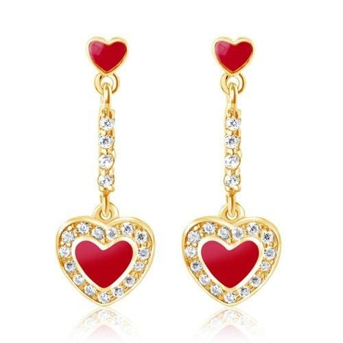 Heart Crystal Earrings Kids Jewelry FREE SHIPPING Chanteur
