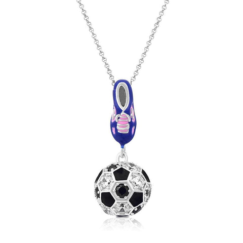 CZ Soccer Shoe And Ball Pendent