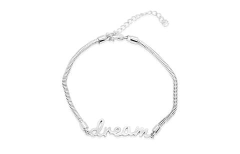 Dream White Gold Plating Girl's Adjustable Chained Bracelet Earth2Jane