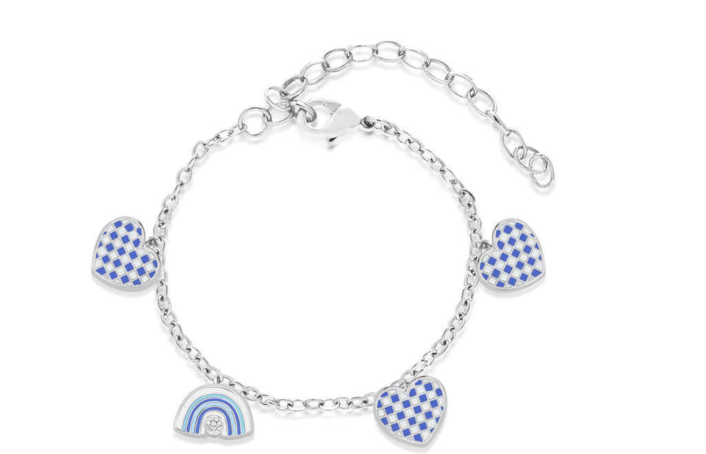 blue heart rainbow bracelets