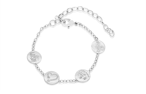 Wish Dream Heart White Plating Girl's Adjustable Charm Bracelet Earth2Jane