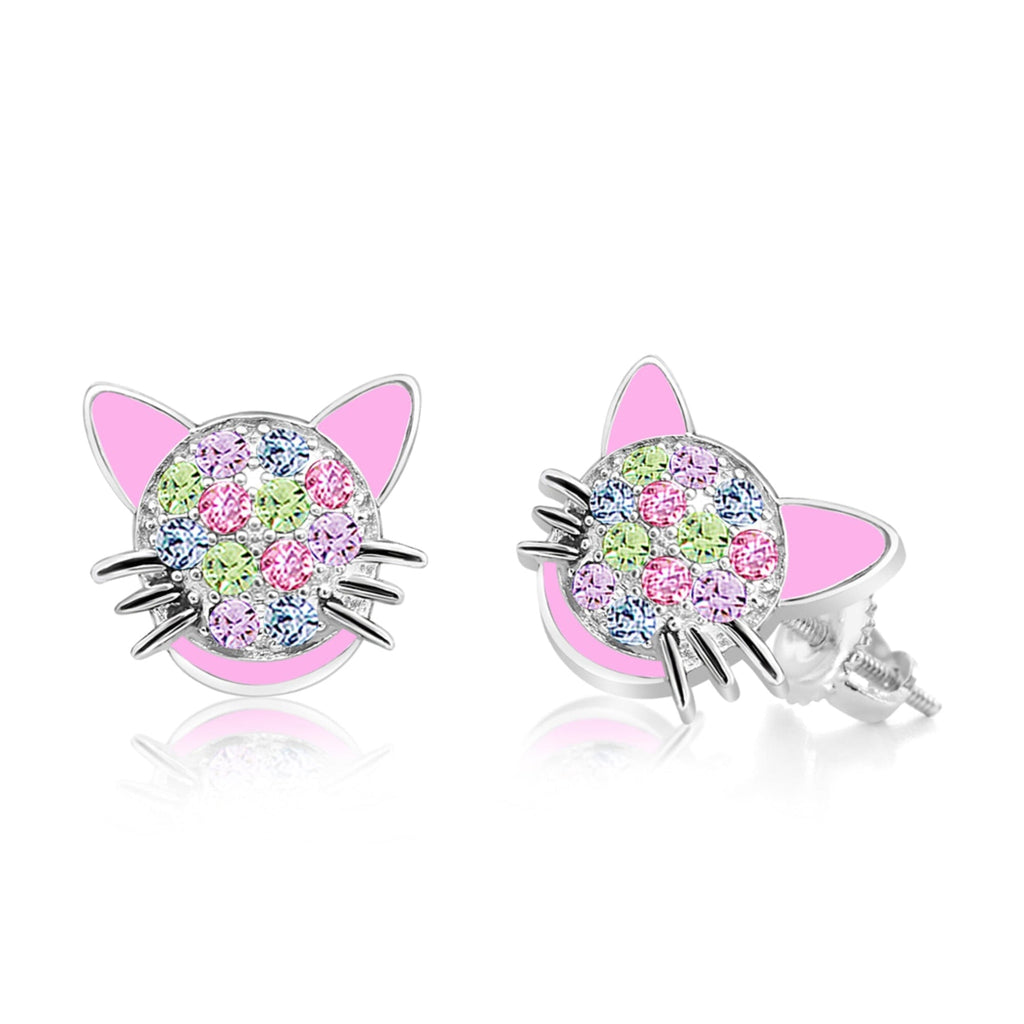 cat stud earrings for kids