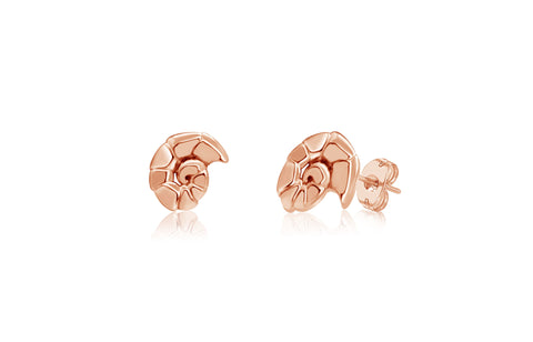 Crab Shell Rose Gold Plated Girl's Screwback Stud Earring Earth2Jane