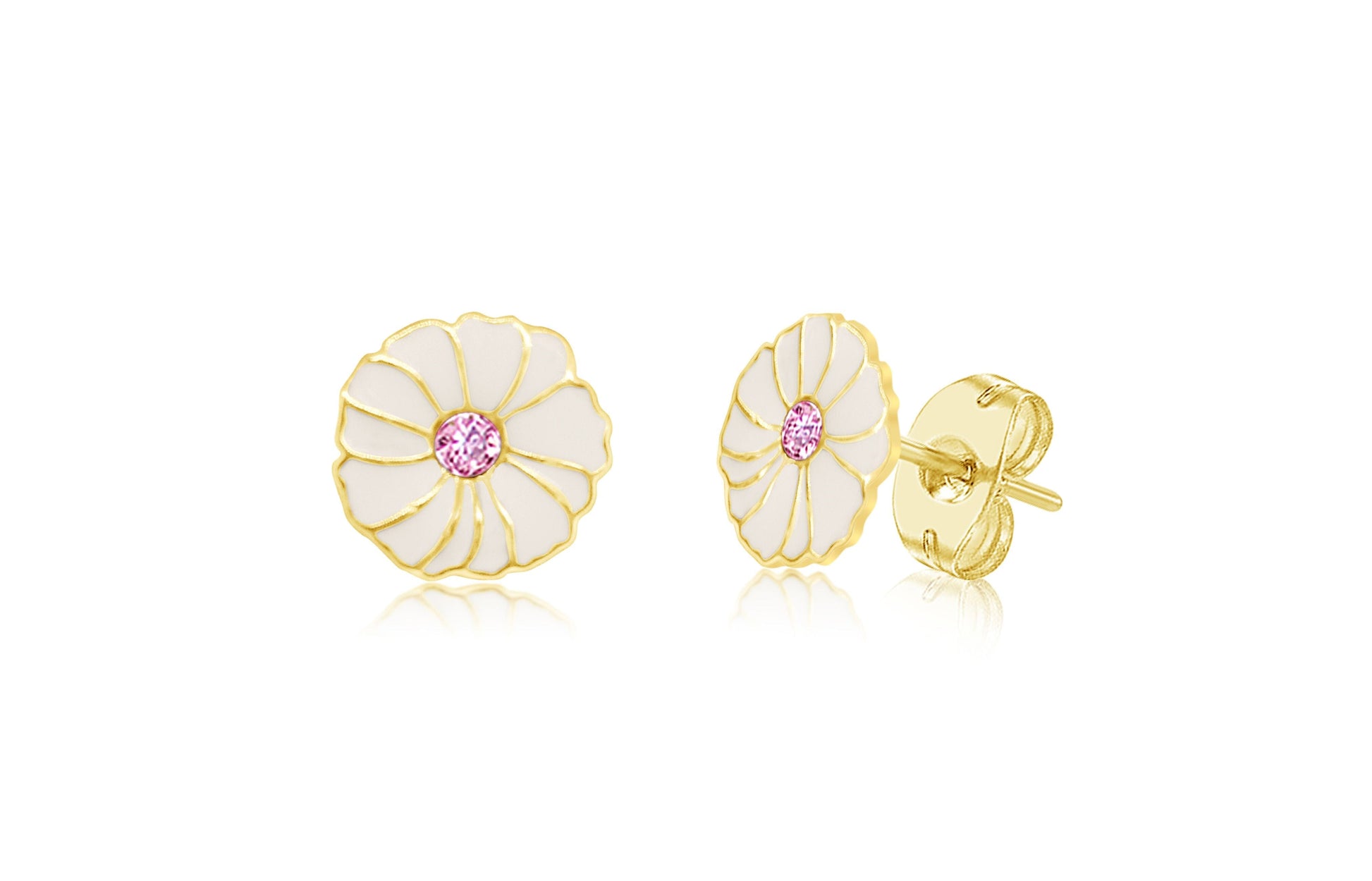 folowers gold plated earrings