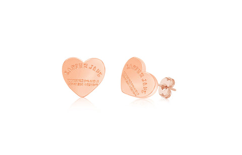 Heart Destiny Rose Gold Plated Girl's Screwback Stud Earring Earth2Jane