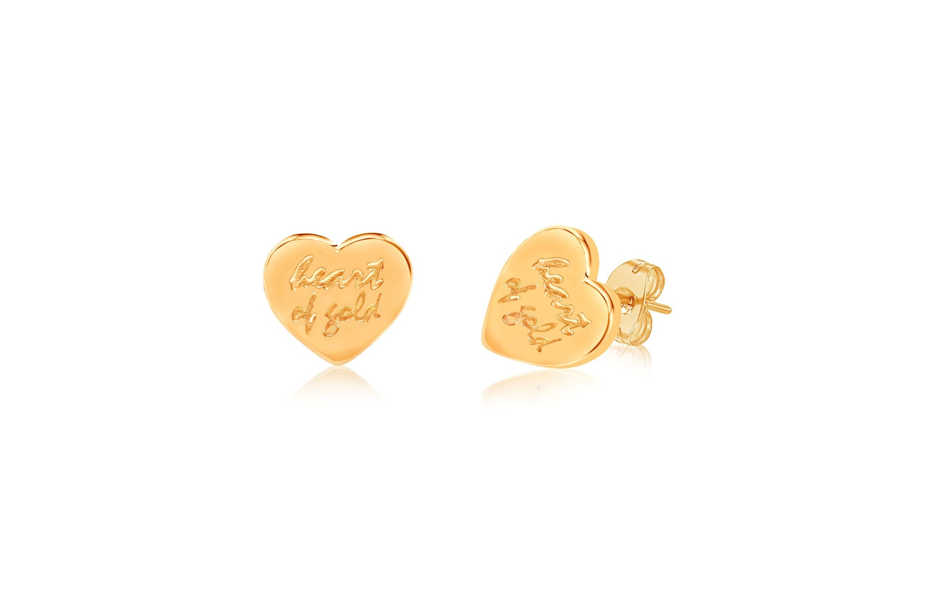 gold plated heart  earring