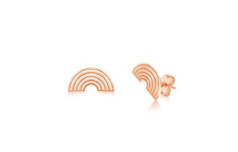 Rainbow Rose Gold Plated Girl's Screwback Stud Earring Earth2Jane