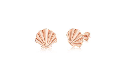 Shell Rose Gold Plated Girl's Screwback Stud Earring Earth2Jane