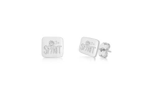 Spirit White Crystal White Gold Plated Girl's Screwback Stud Earring Earth2Jane