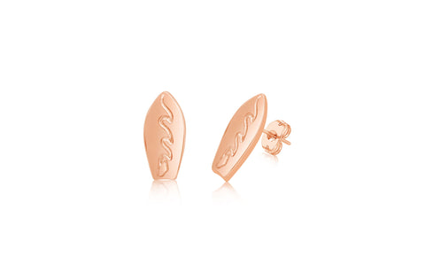 Surfboard Rose Gold Plated Girl's Screwback Stud Earring Earth2Jane