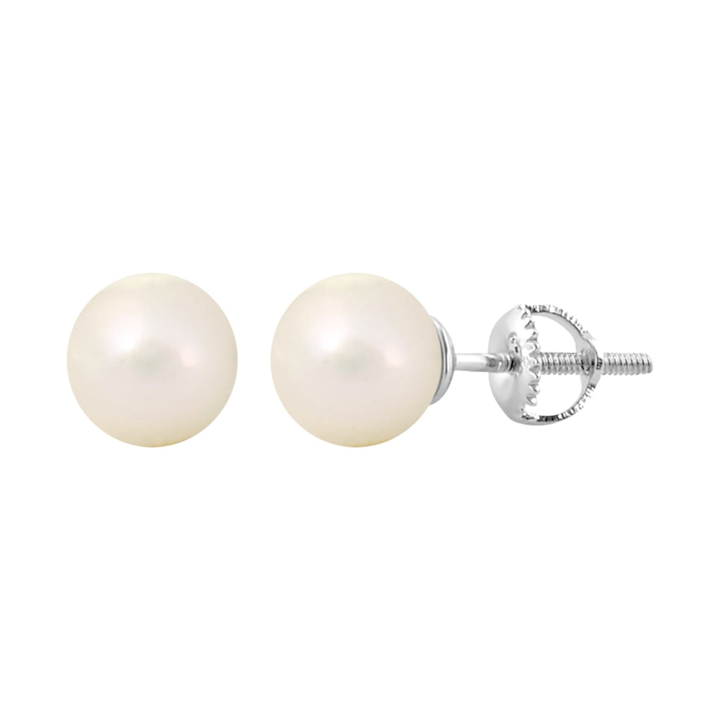 white pearl white gold plated earrings