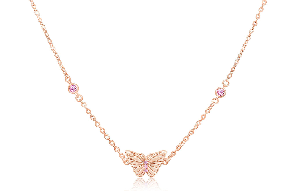 buttefly pink necklace