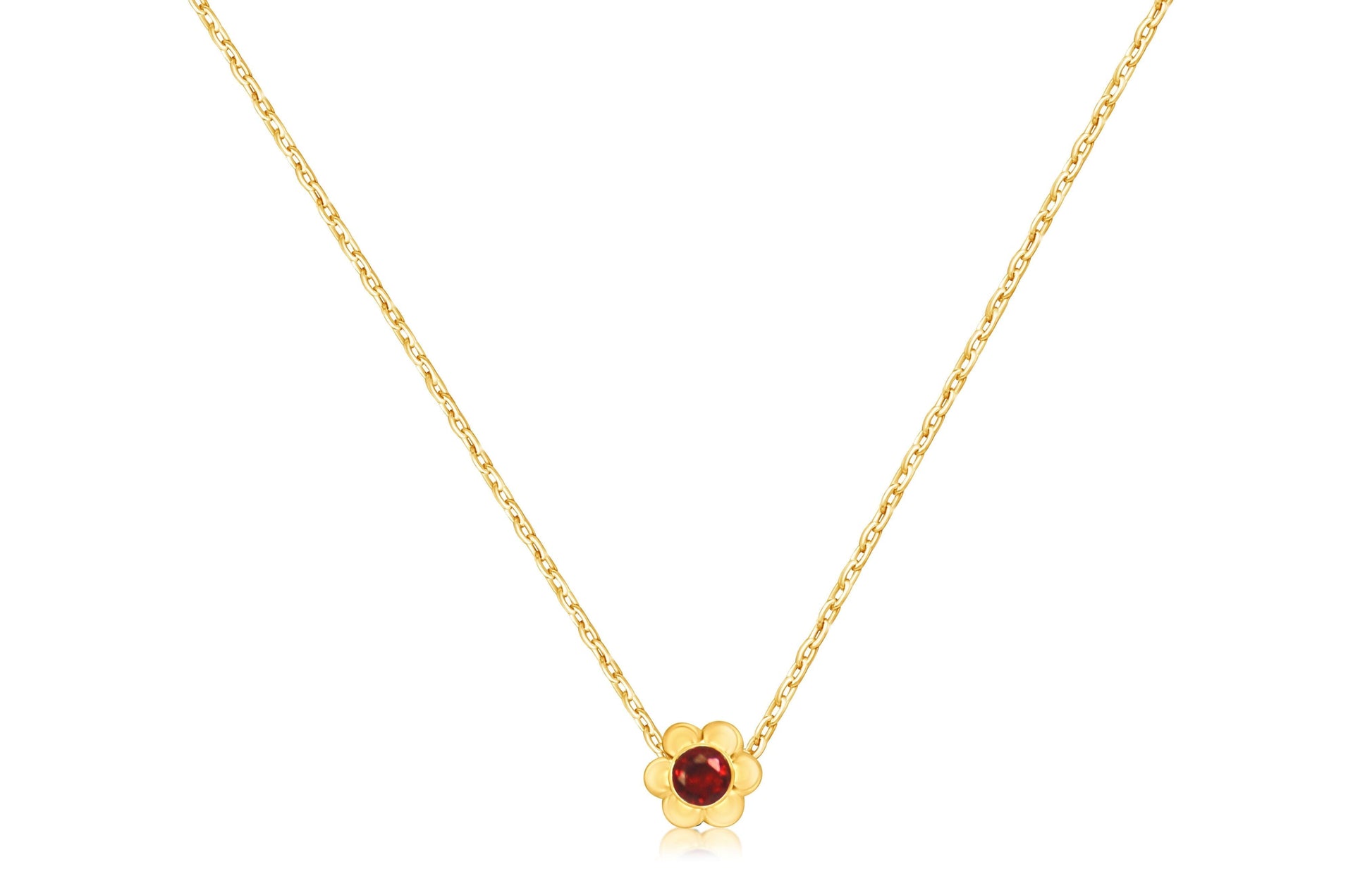 flower red chained necklace