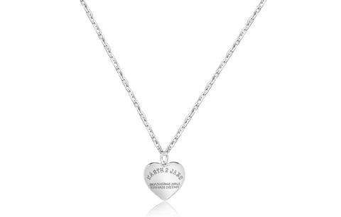 Heart 2 Jane White Gold Plating Girl's Charm Chained Necklace Pendant Earth2Jane