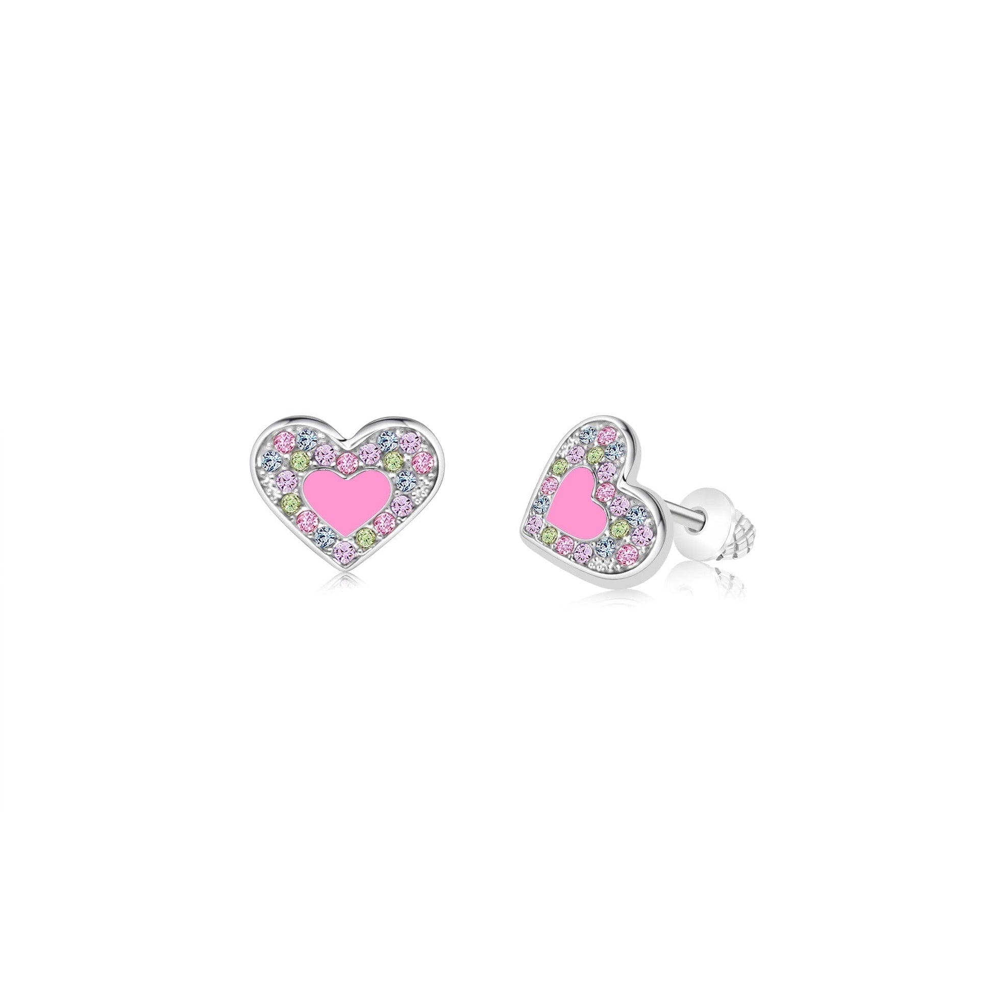 heart stud earrings