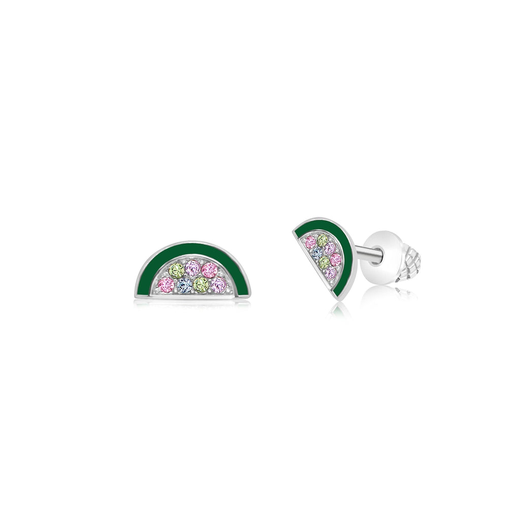 watermelon multi color stud earings