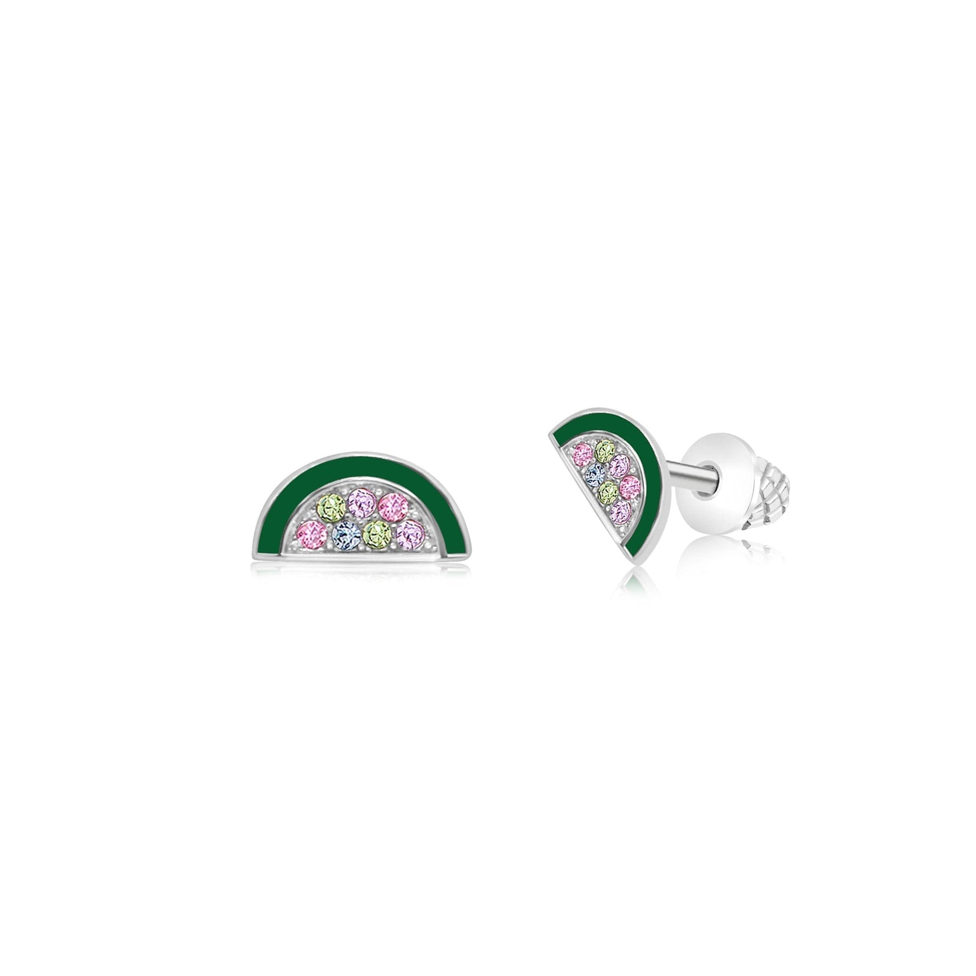 watermelon multi color stud earings