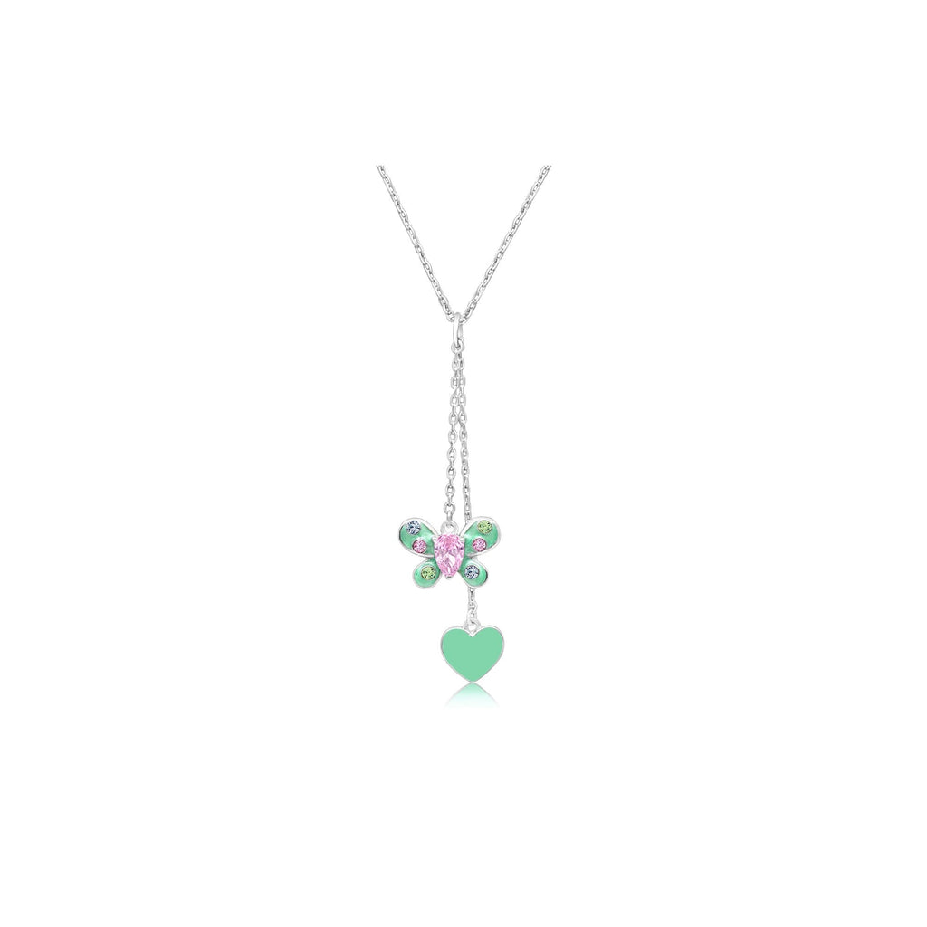 green color white crystel butterfly pendent