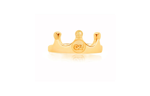 Crown Majesty E2J Yellow Gold Plated Girl's Rings Earth2Jane