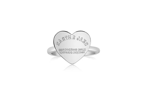 Heart Empowering Girls Towards Destiny White Gold Plated Girl's Rings Earth2Jane