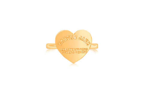 Heart Empowering Girls Yellow Gold Plated Girl's Rings Earth2Jane