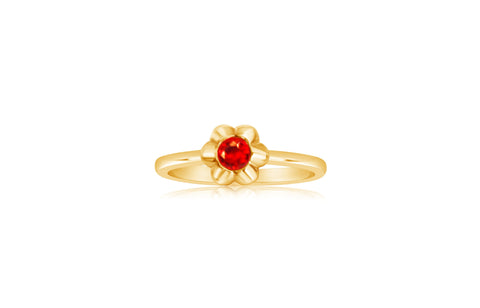 Heart Red Crystal Yellow Gold Plated Girl's Rings Earth2Jane Size 4