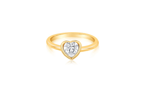 Heart White Crystal Round Yellow Gold Plated Girl's Rings Earth2Jane Size 4