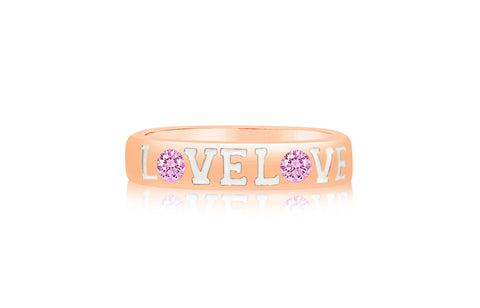 Love Love Pink Crystal Round Rose Gold Plated Girl's Rings Earth2Jane