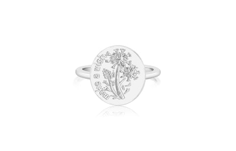 Make A Wish Circle  White Gold Plated Girl's Rings Earth2Jane