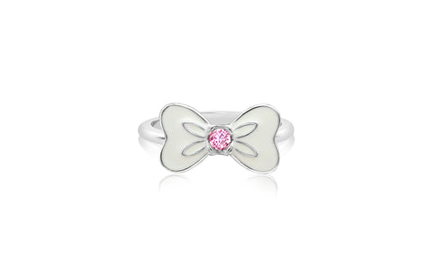 Ribbon Pink Crystal White Crystal Yellow Gold Plated Girl's Rings Earth2Jane