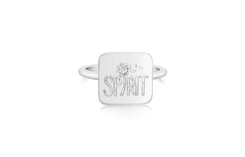 Spirit Flower White Crystal White Gold Plated Girl's Rings Earth2Jane