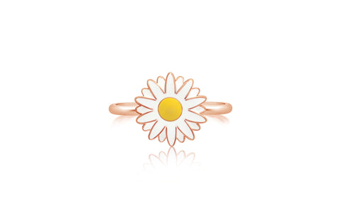 Sunflower Enamel Rose Gold Plated Girl's Rings Earth2Jane Size 4