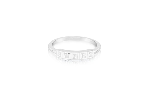 Sweet White Round White Gold Plated Girl's Rings Earth2Jane