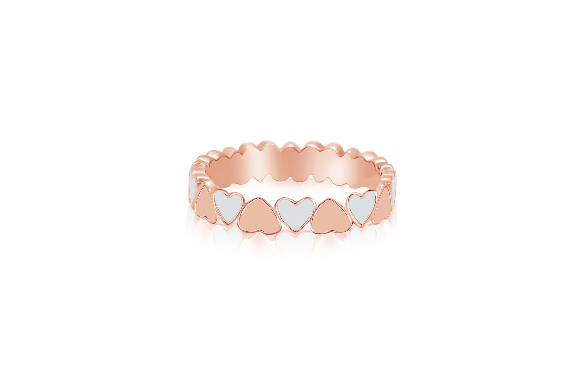 white hearts ring
