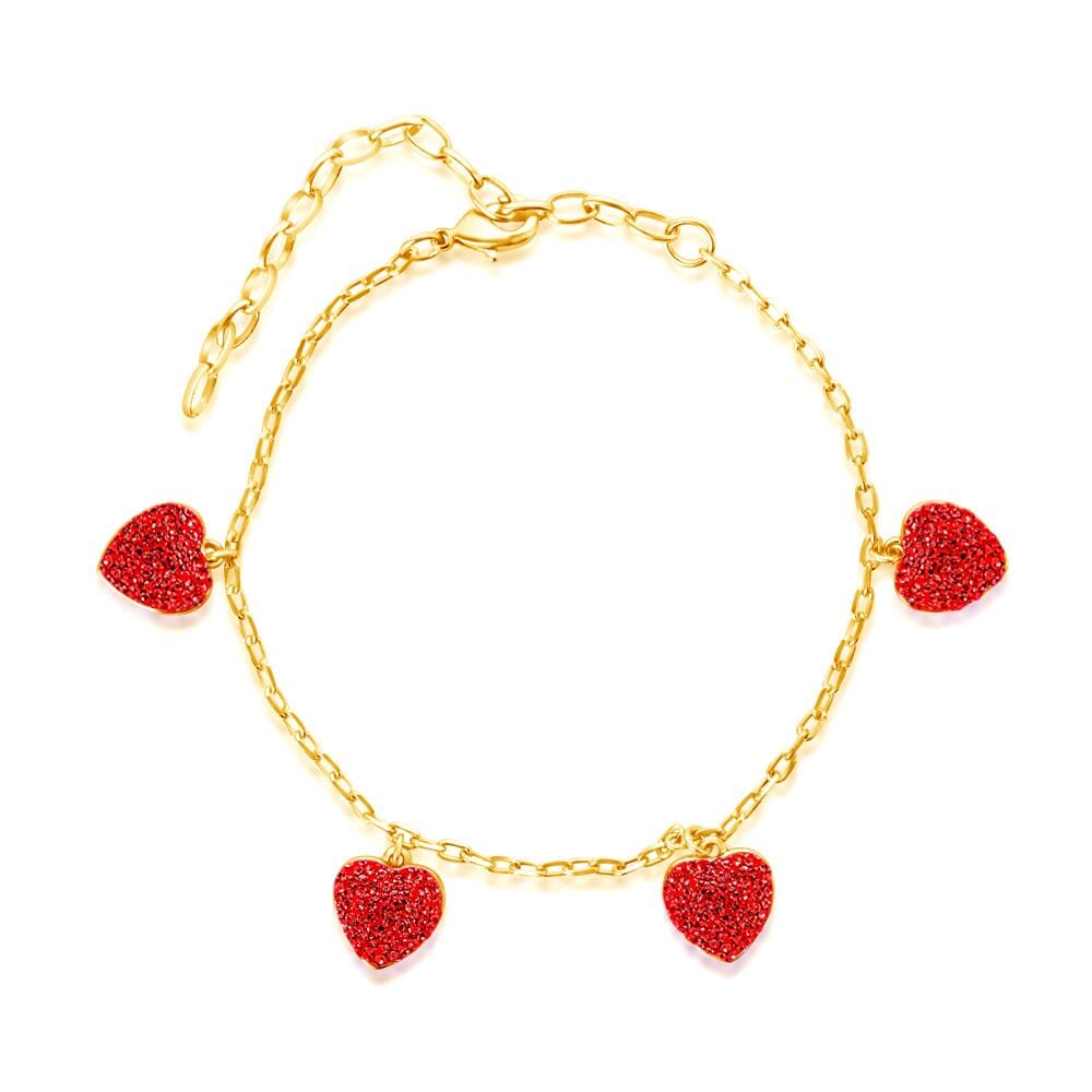 four red heart bracelet