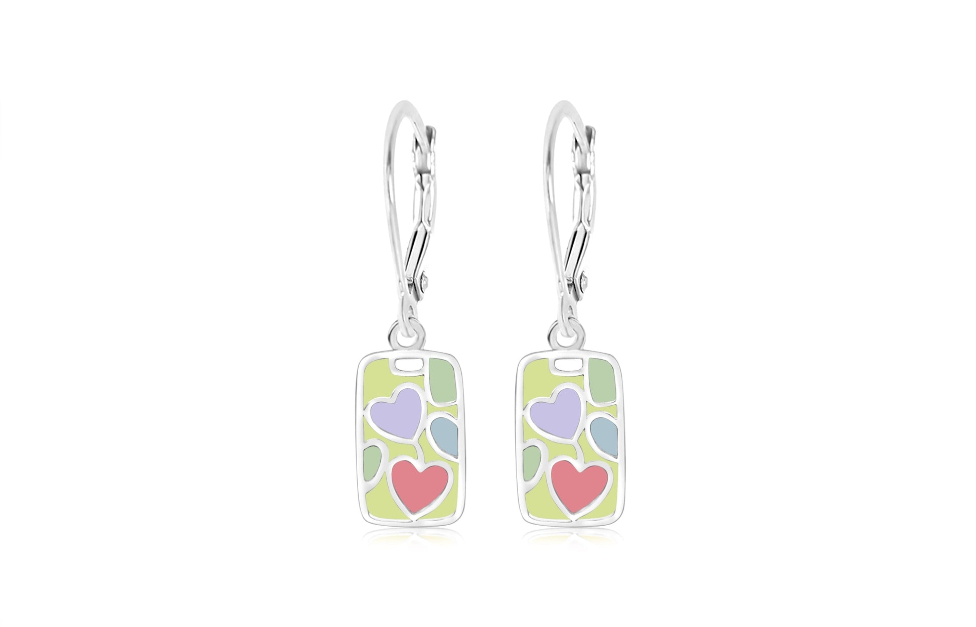 girly phone heart earrings