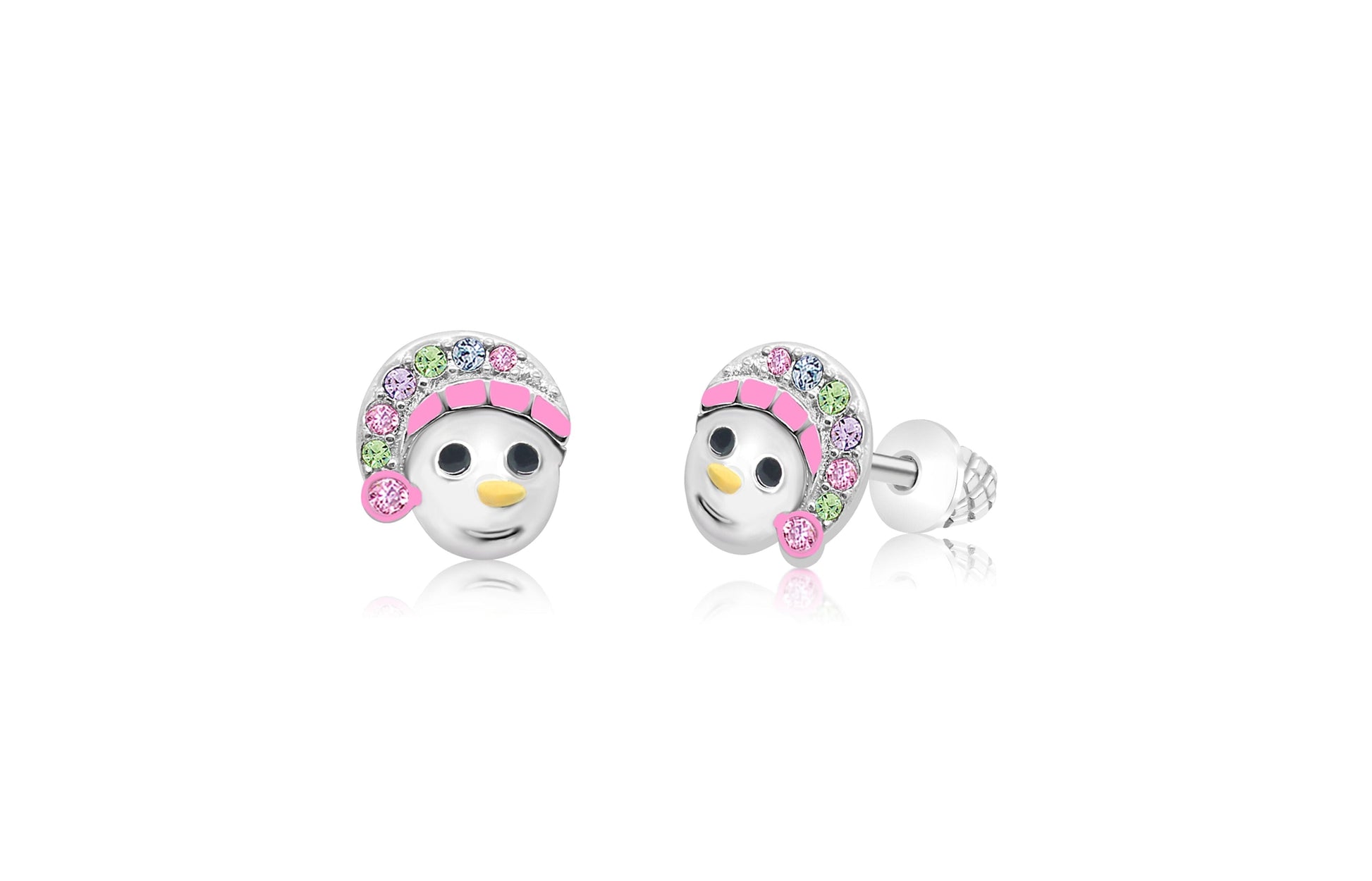 multicolor snowman earrings