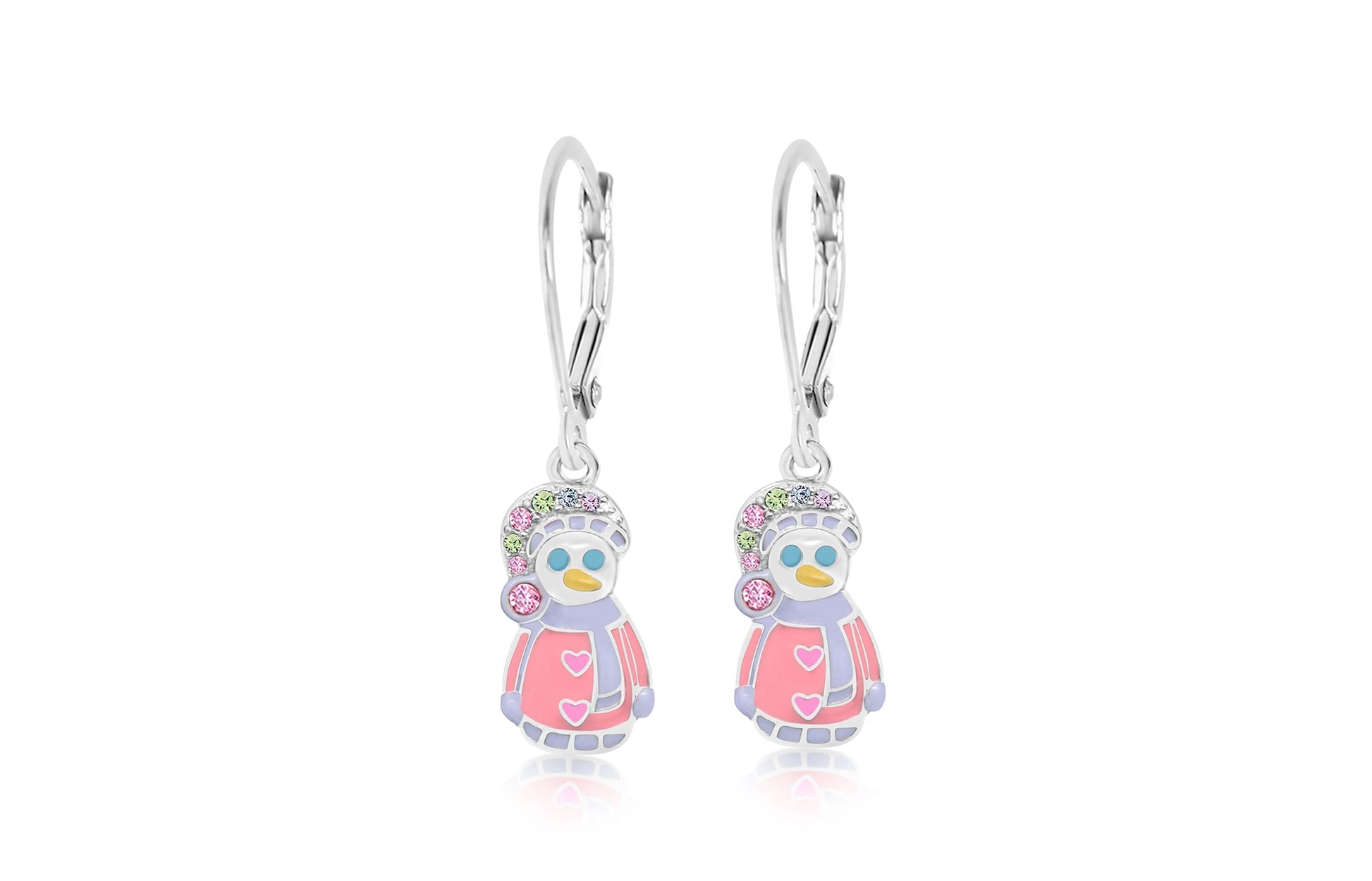 snowman gem leverback studs