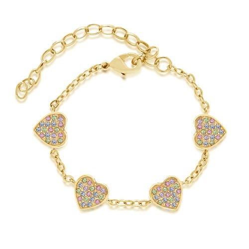 Adelaide Chunky Chain & Heart Charm Gold Plated Bracelet | Oliver Bonas