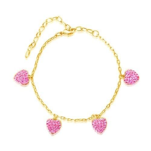 pink heart charm bracelet