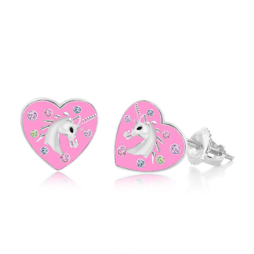 earrings for girls in pink heart 