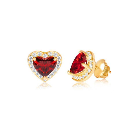 Heart with CZ Screwback Earring