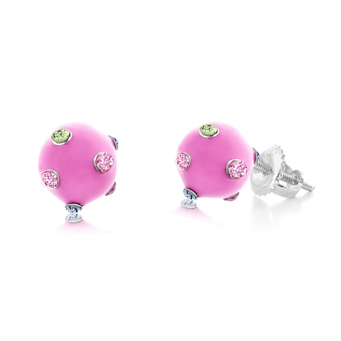 Buy this stunning girl’s pink ball crystal earring from Chanteur