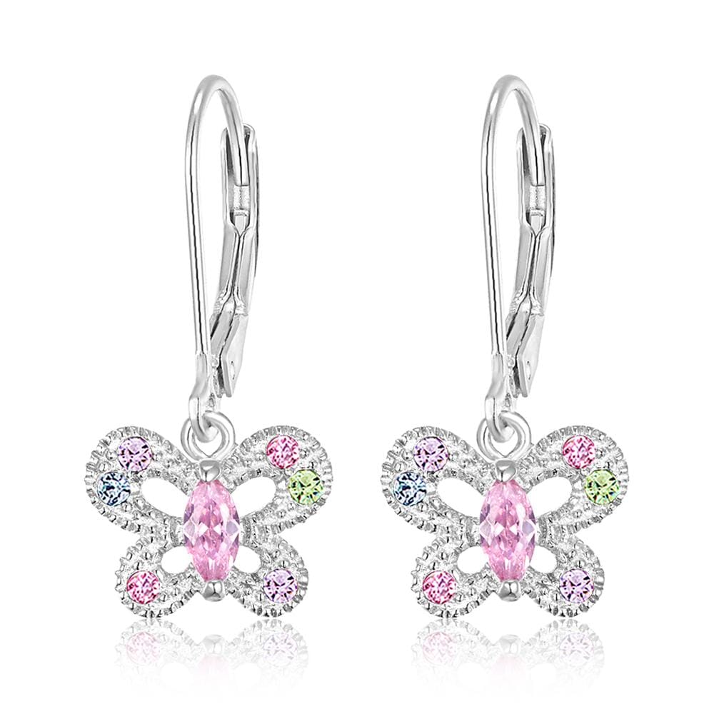 girlƒ??s butterfly crystal earring
